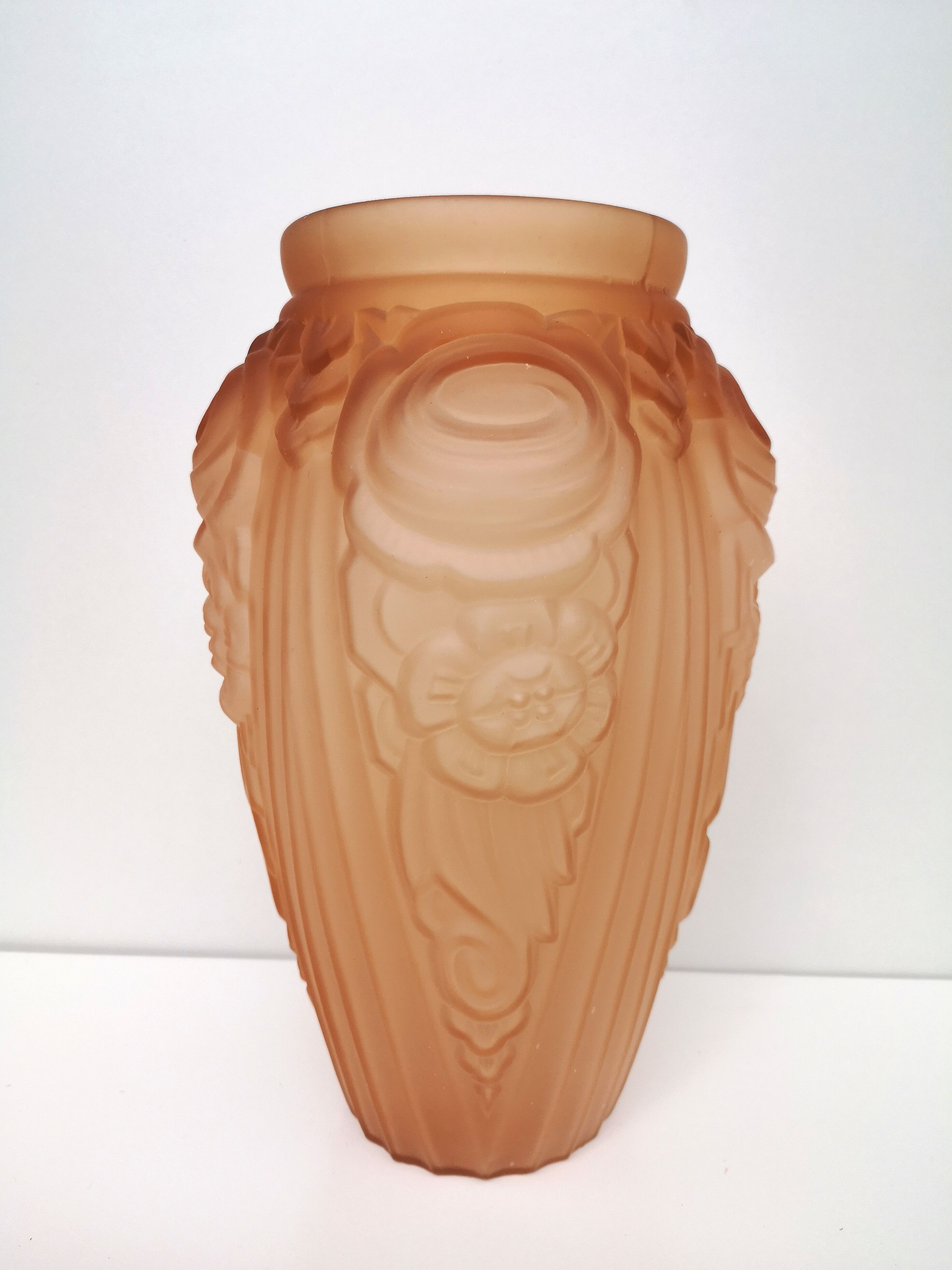 Art deco vase, frosted glass