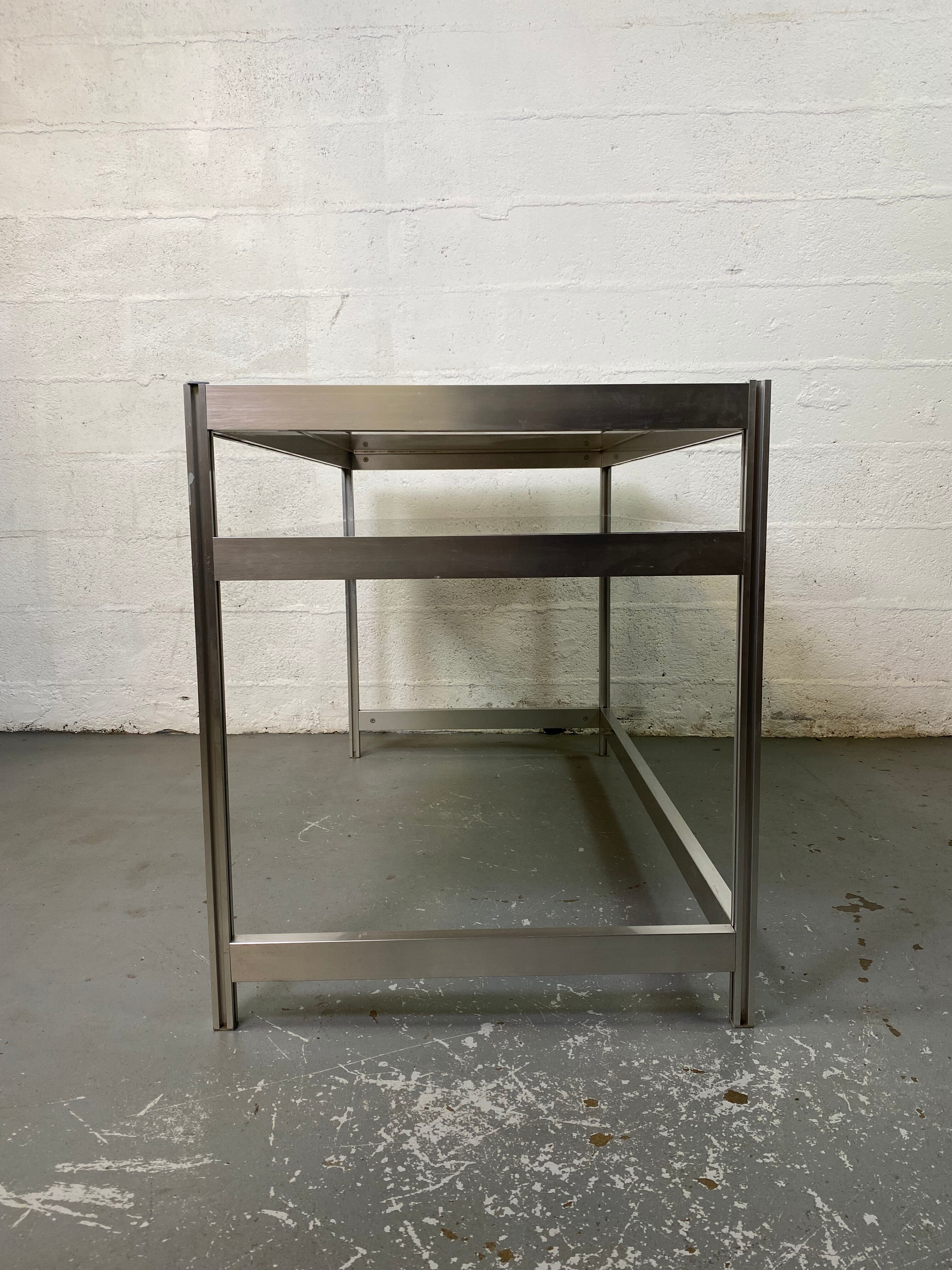 Aluminum and Glass Desk