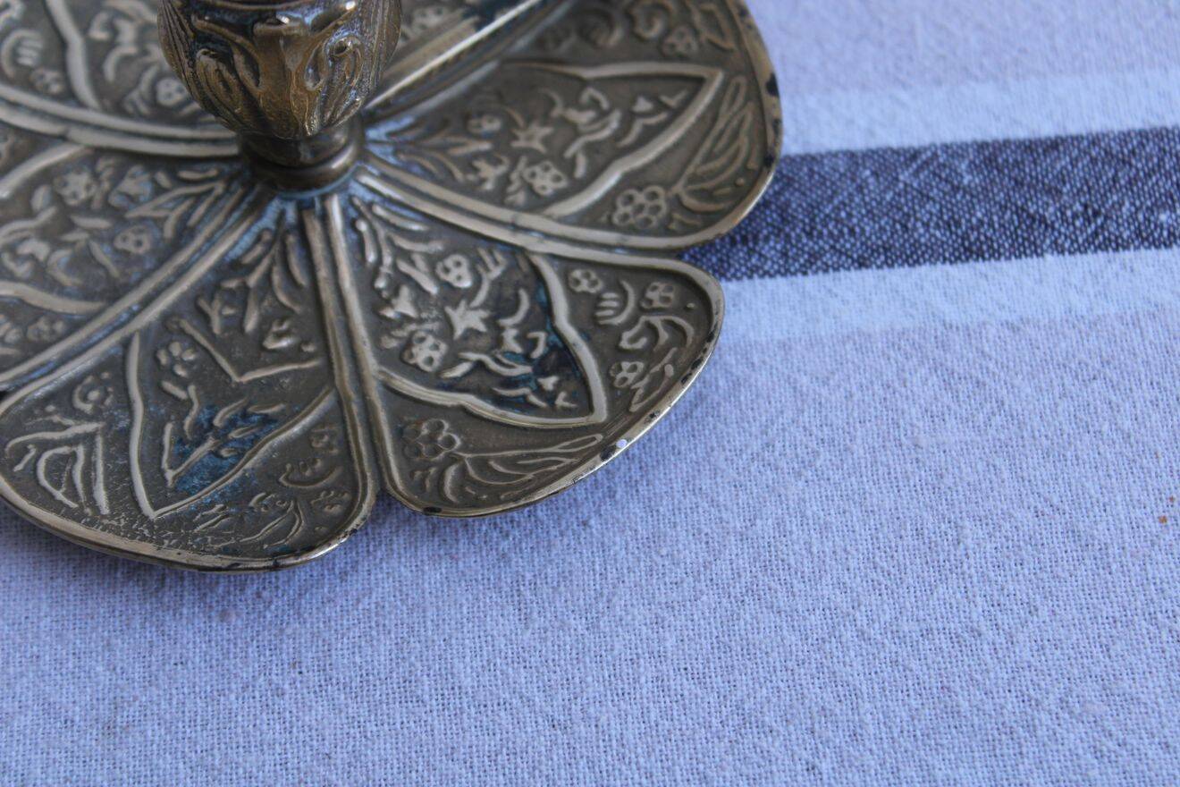 Gold metal candle holder
