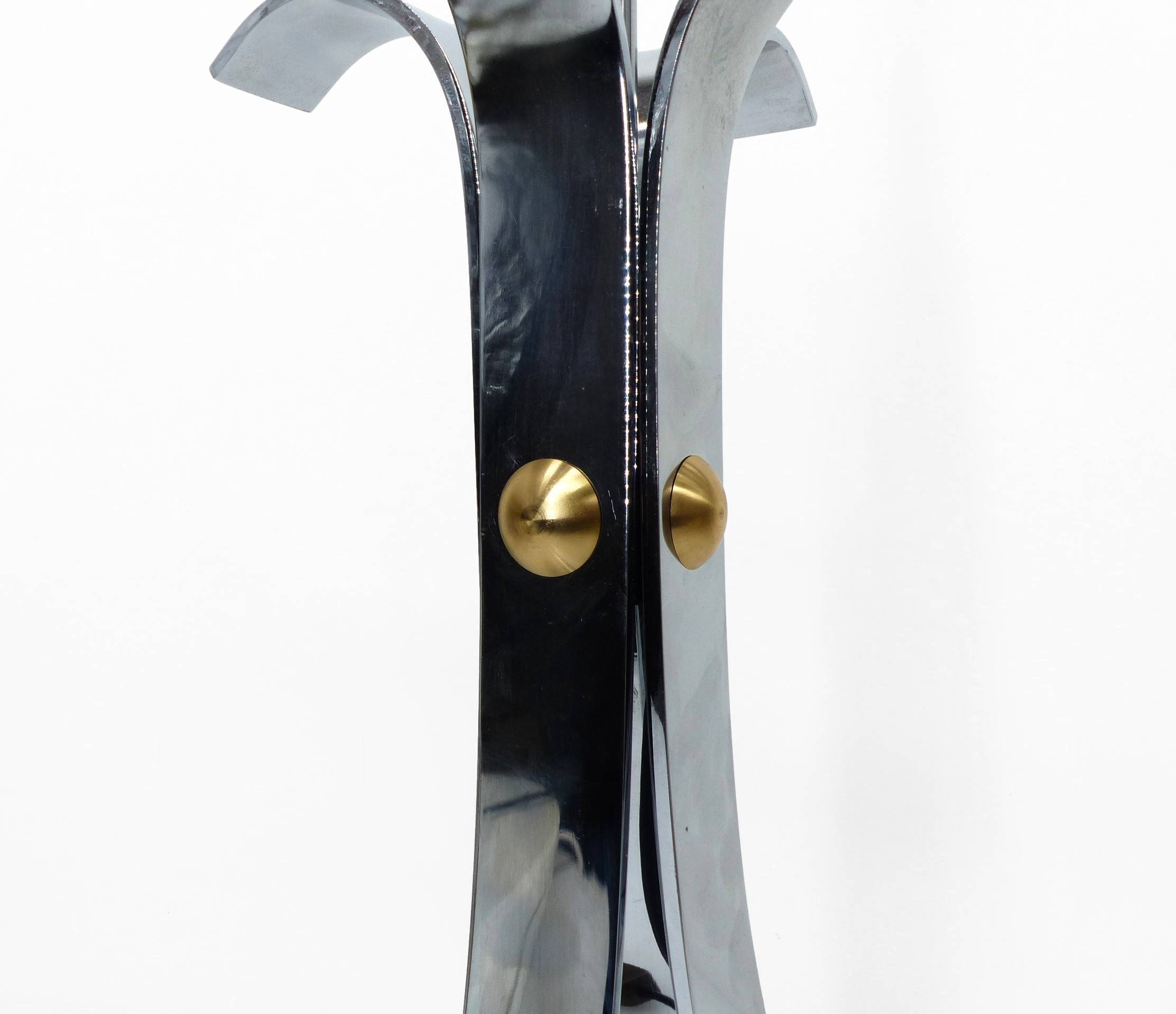Space Age 1970 chrome steel four-legged lamp base
