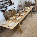Solid oak table with birch extensions