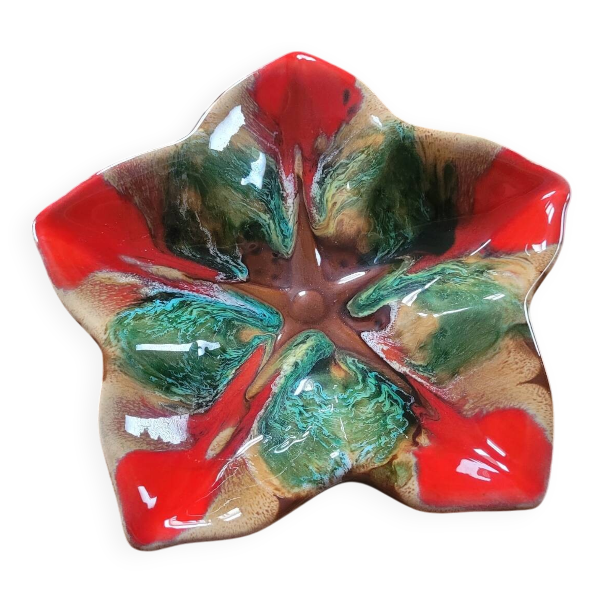 Vintage 70s starry ceramic trinket dish
