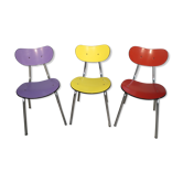 Set de 3 chaises formica de couleur
