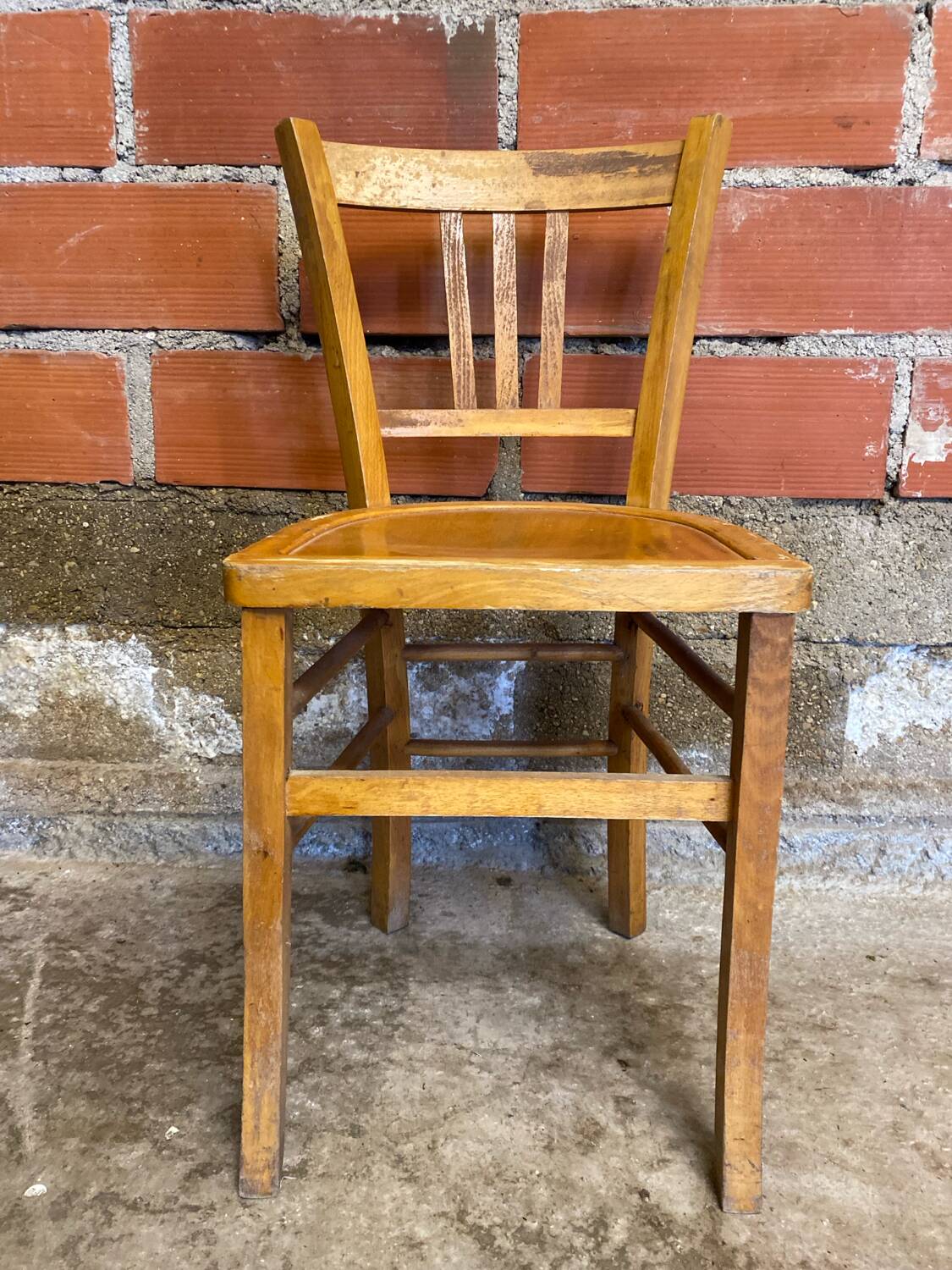 Vintage BAUMANN N°182 Bistro Chair Raw Wood Style #D290