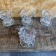 Set of 4 vintage conical moulded glass candle holders sully