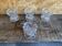 Set of 4 vintage conical moulded glass candle holders sully