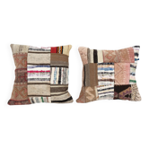 Set of 2 vintage kilim cushion covers 46x46 cm