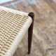 Danish midcentury walnut stool, model 80A by Niels O. Møller with papercord seat