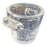 Ice bucket, thick bubbled glass, Schneider Paris