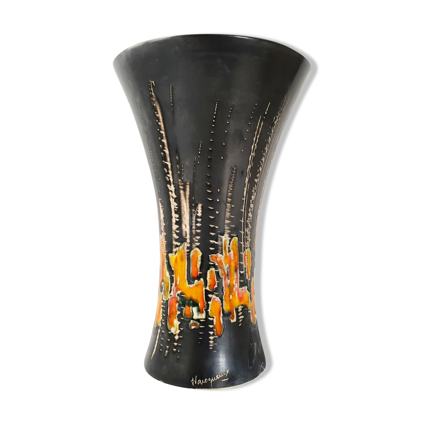 Vintage diabolo vase by Jean Varoqueaux