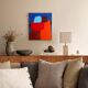 Figurative art couple blue background signed