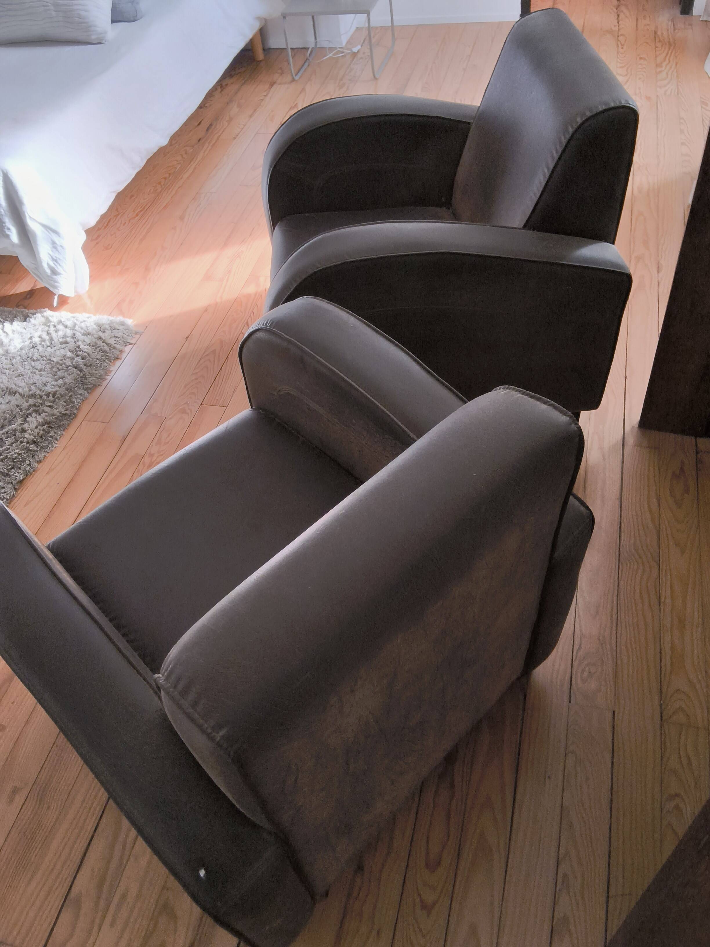 Pair of club armchairs