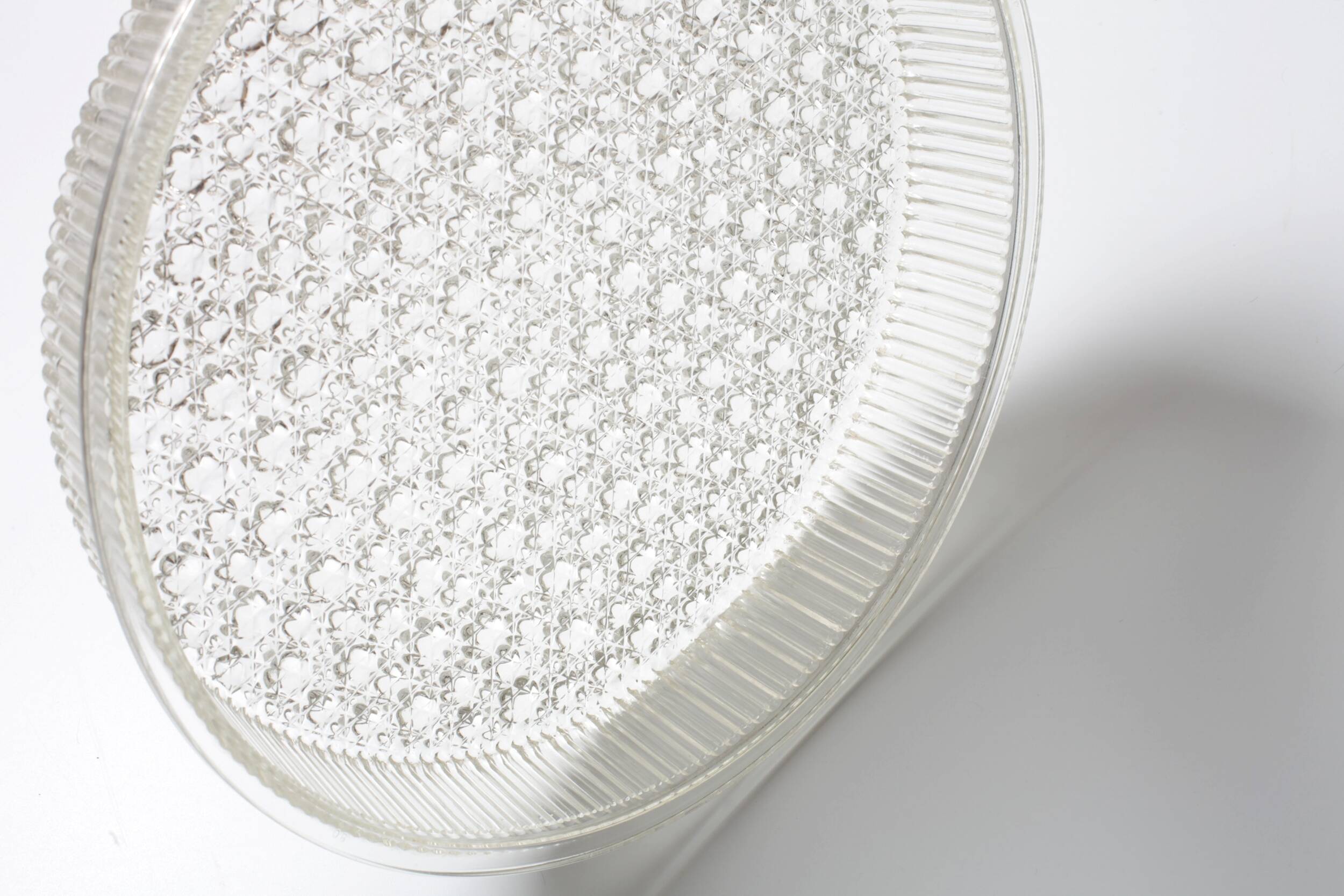 Large Vintage Pressed Glass Fruit Bowl / Rare Clear Glass Centerpiece