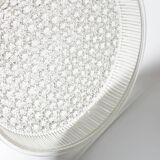 Large Vintage Pressed Glass Fruit Bowl / Rare Clear Glass Centerpiece