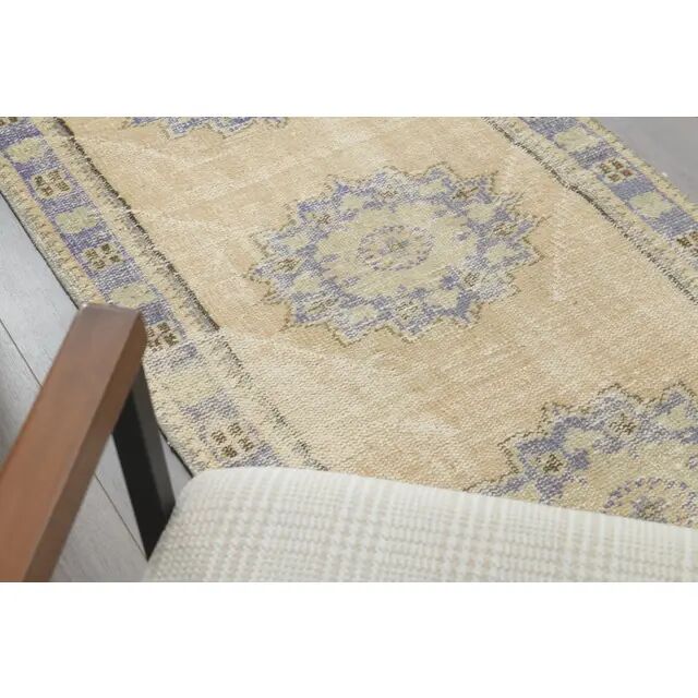 1970s Vintage Turkish Hand-Knotted Wool Cotton Orange Runner Rug 77x314