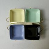 Serving trolley with its 4 bowls and its support, circa 1950