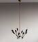 Brass chandelier with nine lights Stilnovo, Italy, 1950s