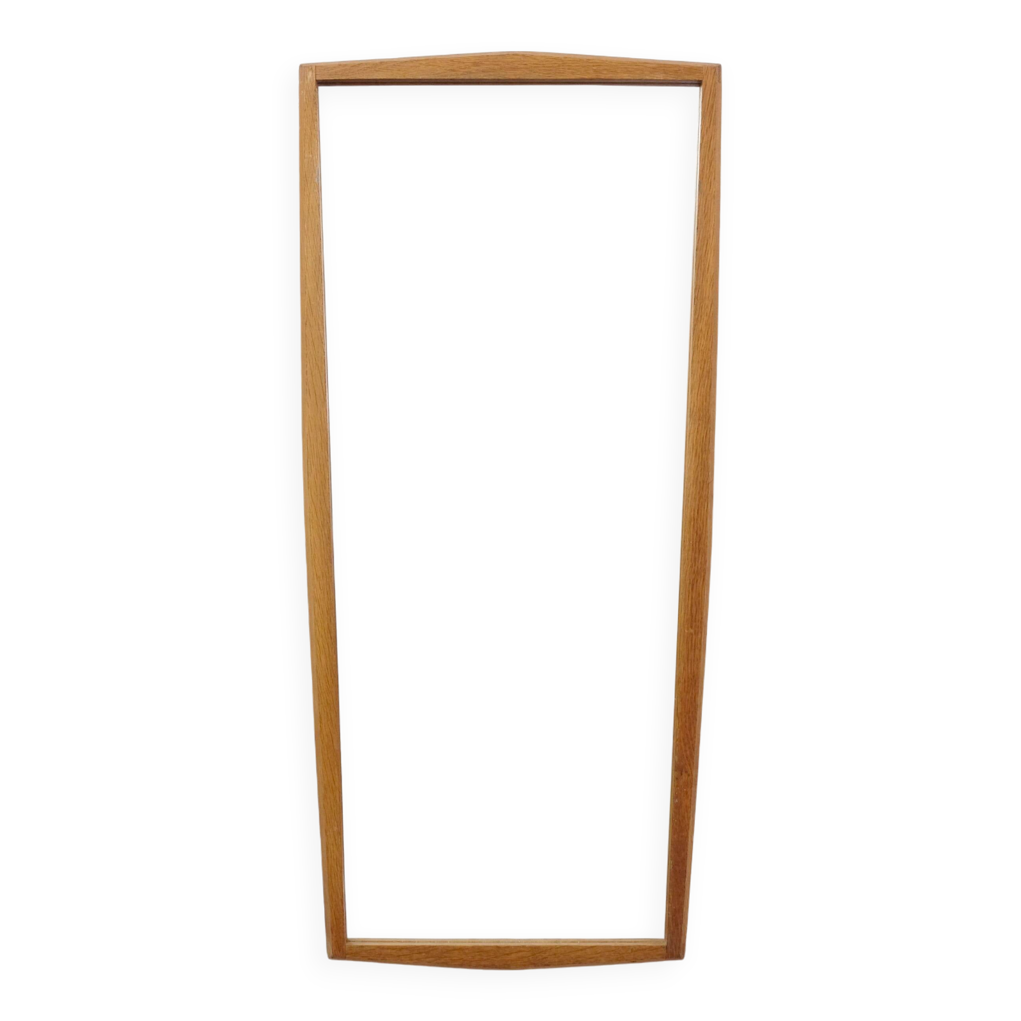Miroir en chêne des années 60, 84 x 38.5 cm.