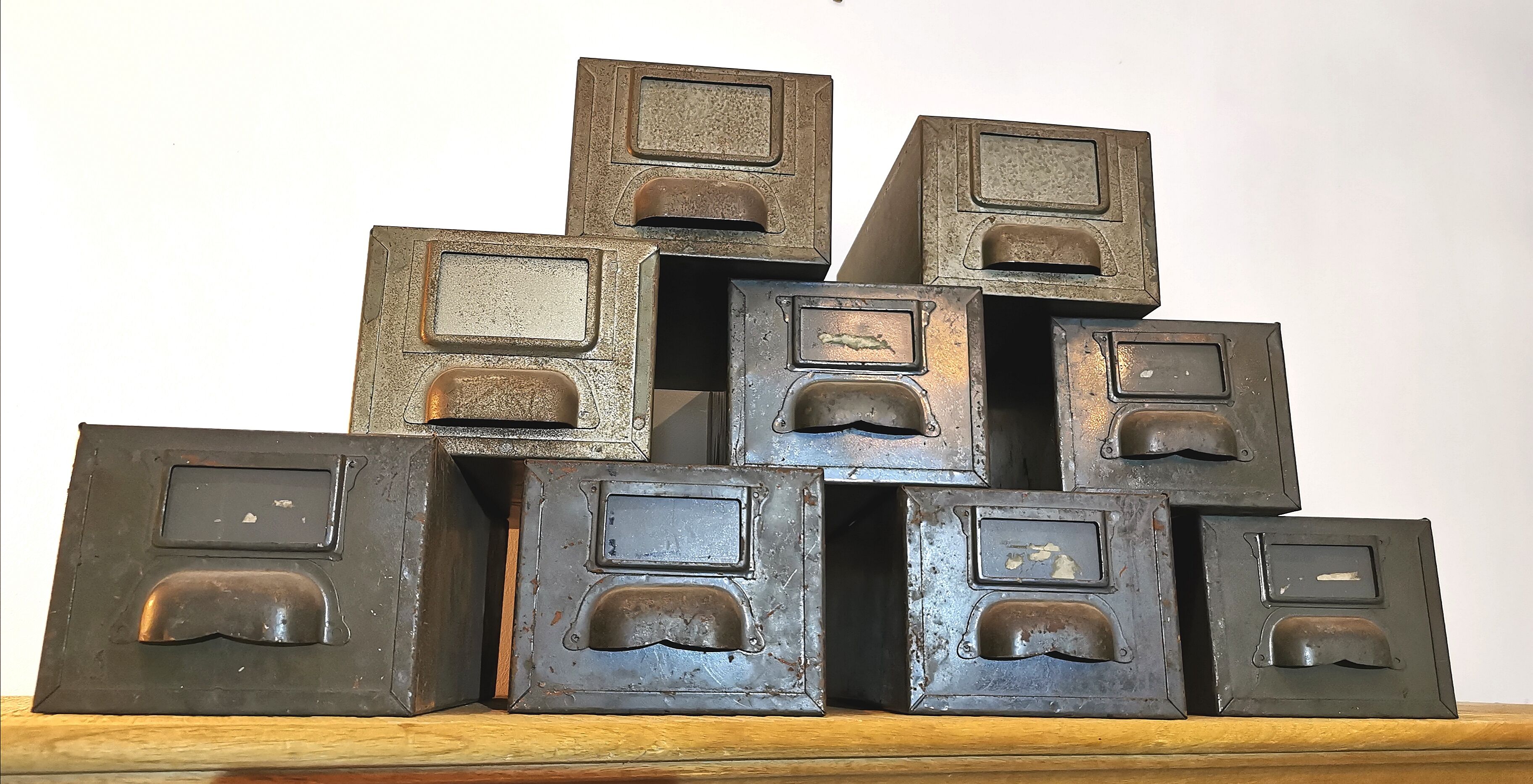 Set of 3 industrial lockers