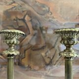 Pair of bronze candle holders