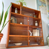 Vintage oak wall display case