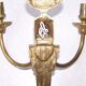 Pair french vintage empire style bronze double wall lights