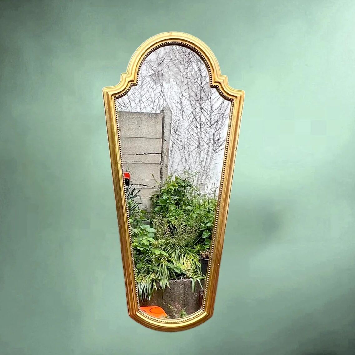Large wall mirror in gilded resin – neoclassical style – 1970s
