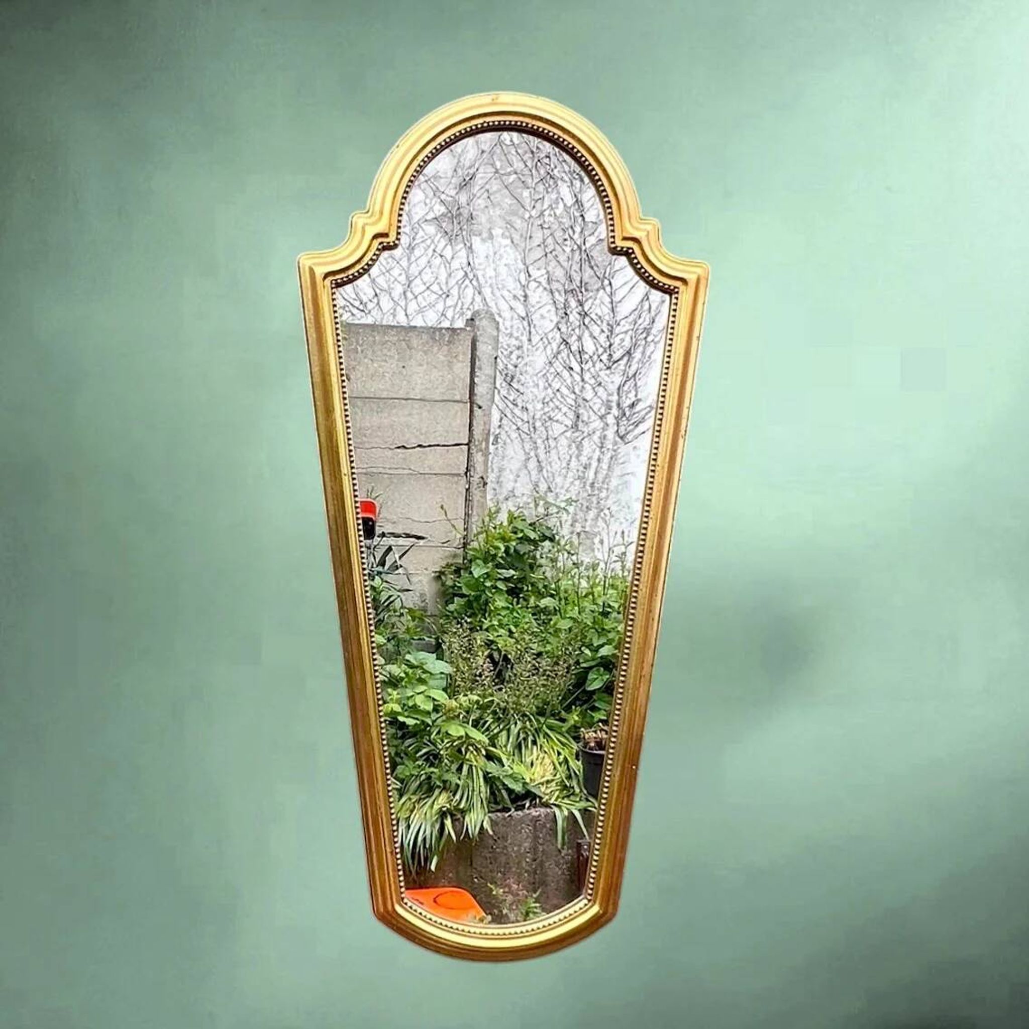 Large wall mirror in gilded resin – neoclassical style – 1970s