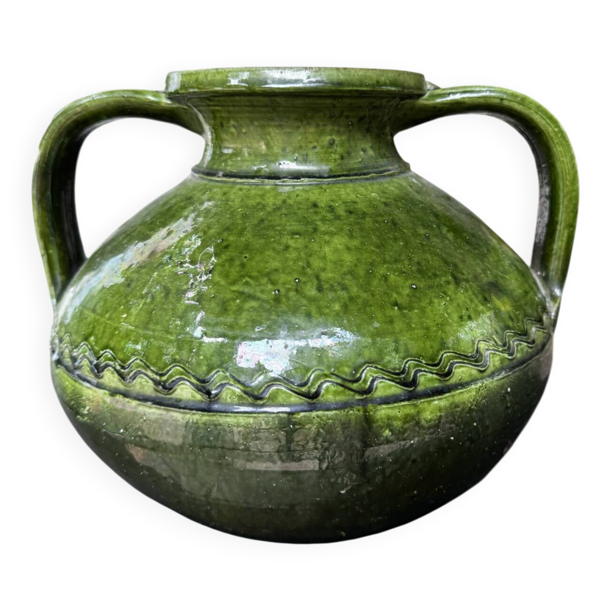 Glazed green terracotta jar – 1920s