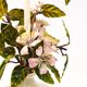 Hand-painted Toleware table lamp with wild apple blossom flowers, Salvadori, Italy, 1950s.