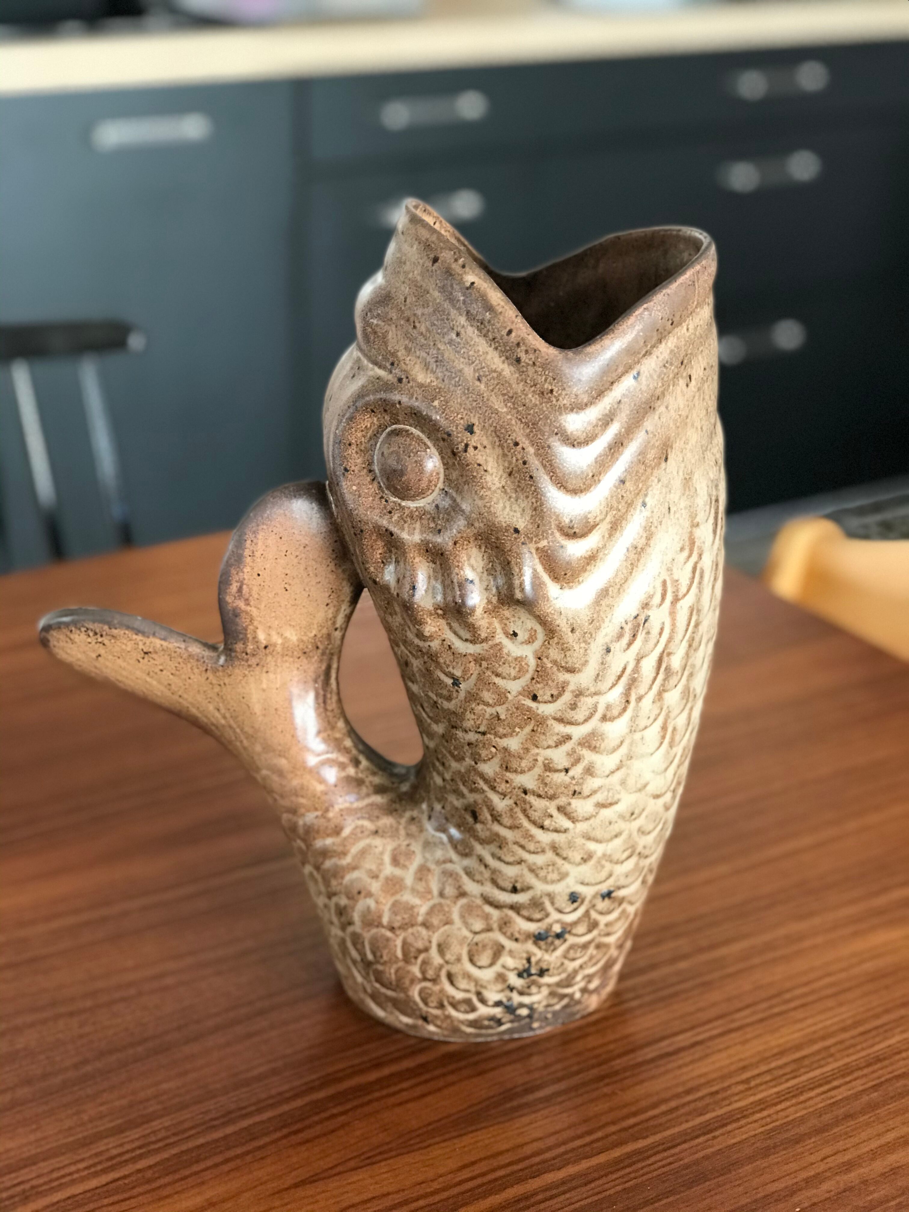 Fish sandstone vase