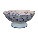 Compotier in earthenware decor blue
