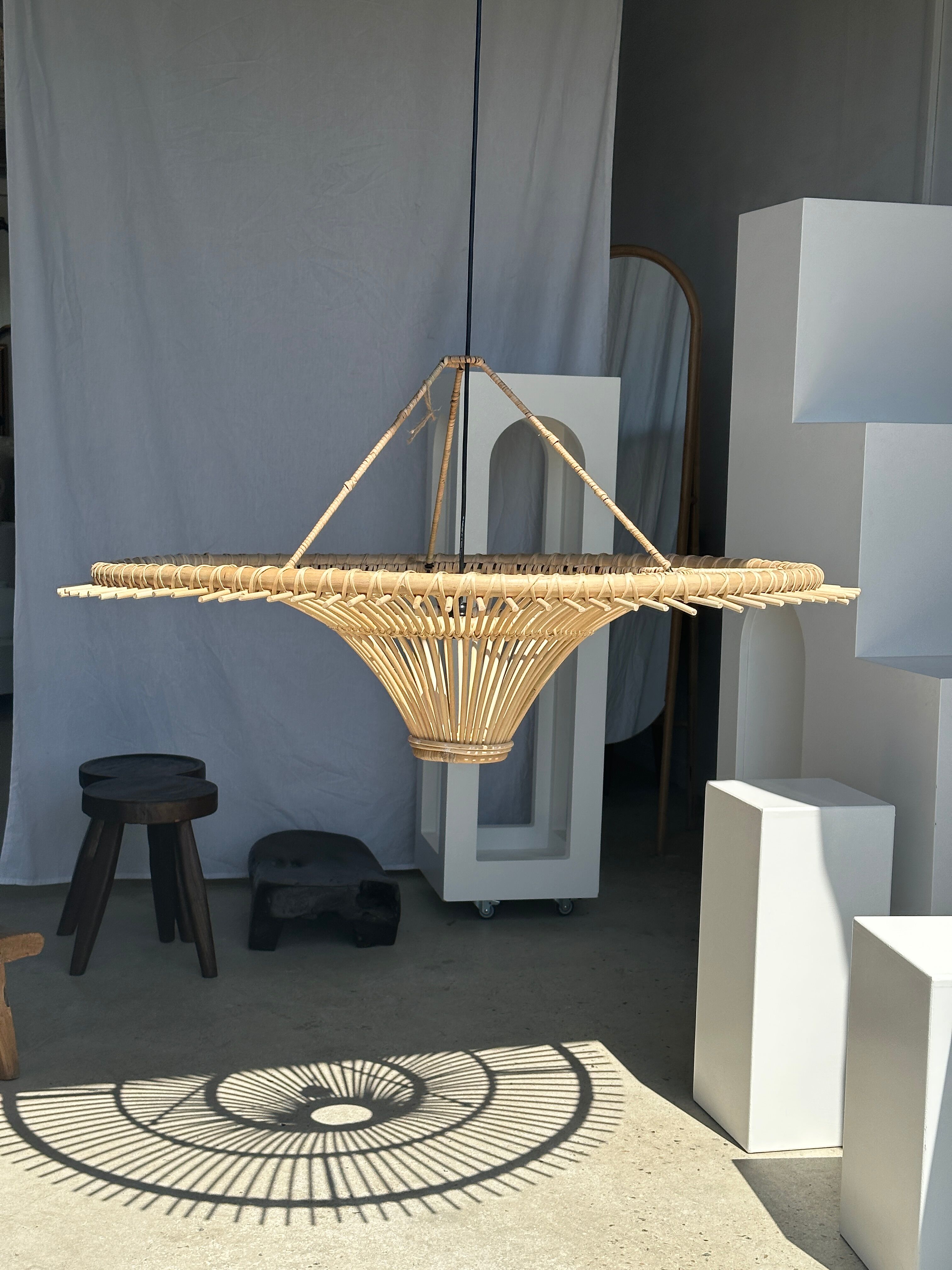Suspension rattan saucer iron frame D:120 H:60