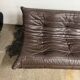 100% authentic Ligne Roset Togo 3-seater in chocolate brown original leather.