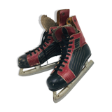 Pair of vintage leather ice skates