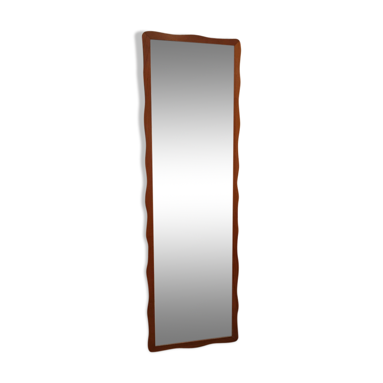 Rectangular mirror in the years 60-130 x 41 cm teak
