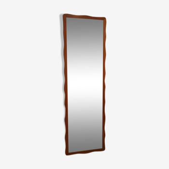 Miroir rectangulaire en teck des années 60 - 130 x 41 cm