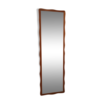 Miroir rectangulaire en teck des années 60 - 130 x 41 cm