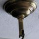 Art Deco three-light chandelier in brass and glass, 1930s