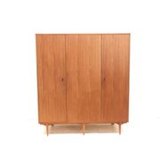 Vintage Belgian design 3-door wardrobe made in the 1960s