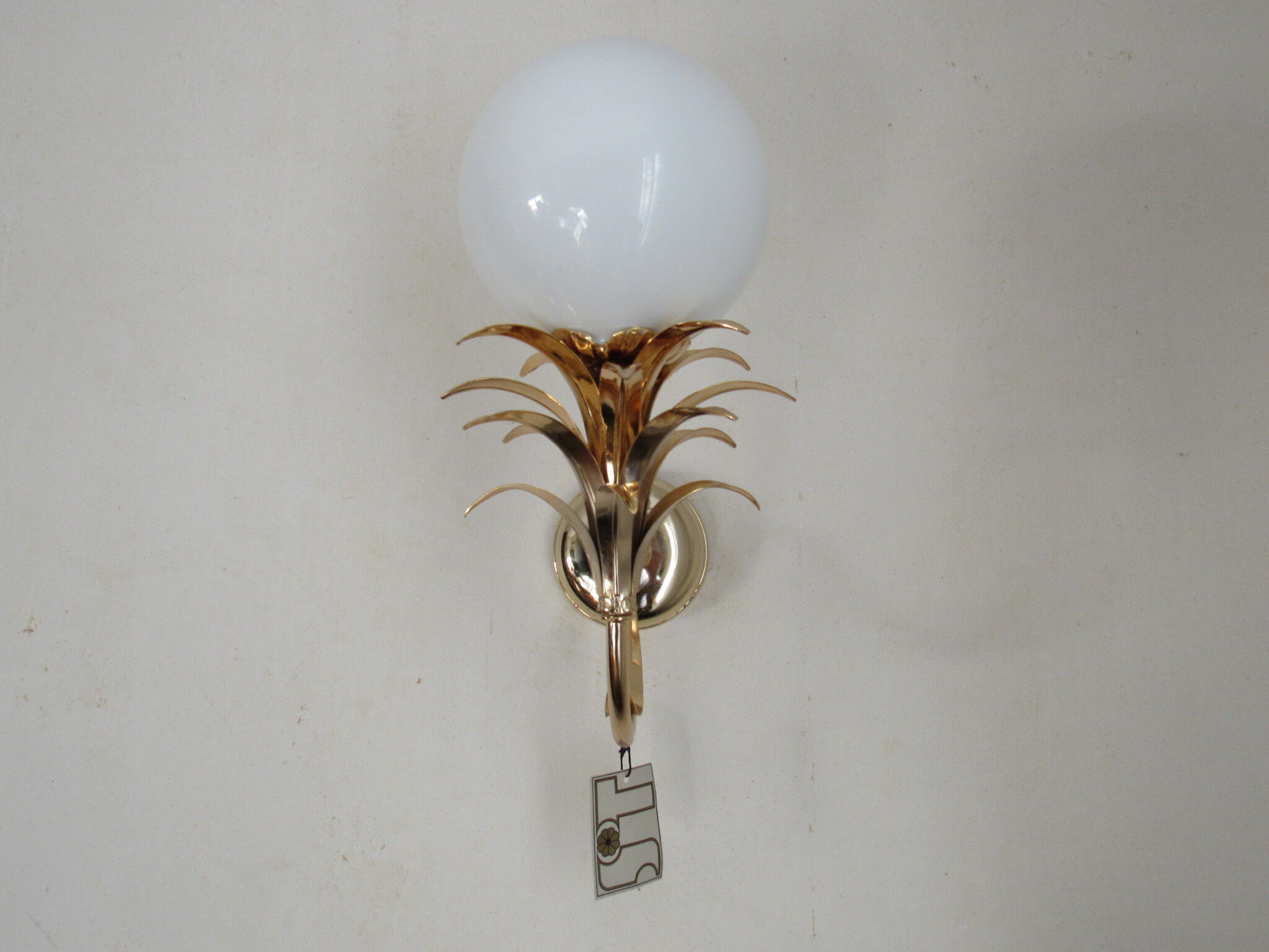 Luminaire wall lamp golden palm tree Sergio Terzani numbered