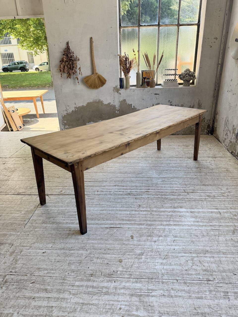 1950s pine farmhouse table 220cm