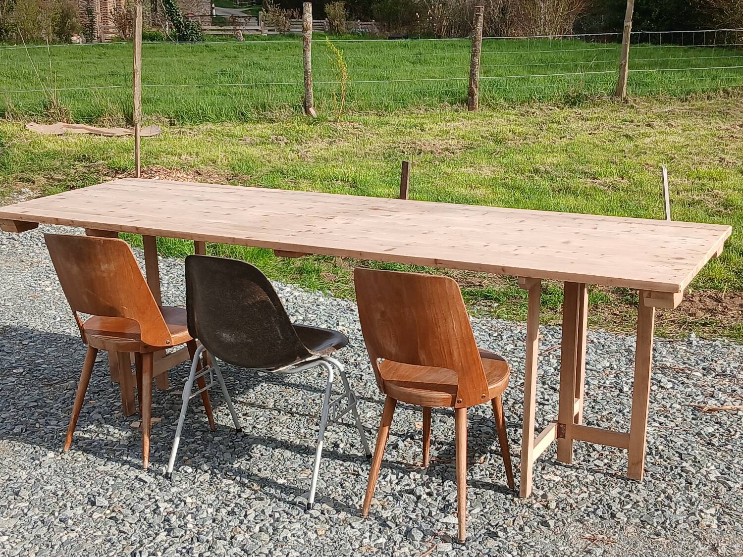 Table de ferme pliante 250 cm, 8/10 personnes