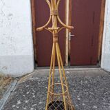 Rattan coat rack