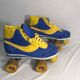 Ancienne paire de patins à roulettes bleu & jaune taille 41