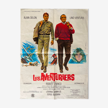 Affiche cinéma originale "Les Aventuriers" Lino Ventura, Alain Delon 60x80cm 1967