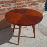 Vintage Scandinavian coffee table, tapered legs and marquetry, 1960s.