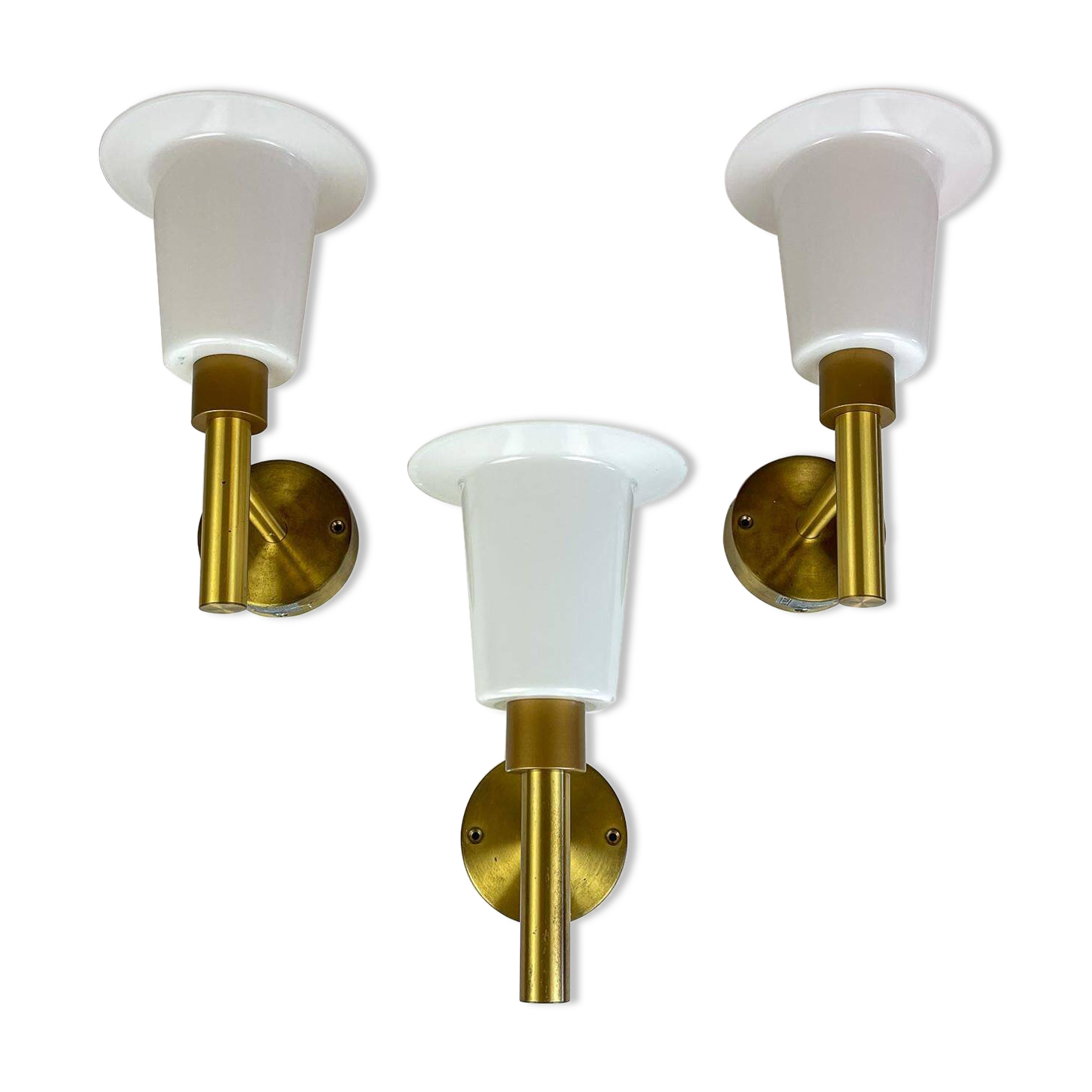 Mid-century brass and acrylic wall lamps Luxus, Sweden, 1960s