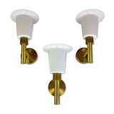 Mid-century brass and acrylic wall lamps Luxus, Sweden, 1960s
