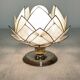 Pair of mother-of-pearl lotus flower bedside or mood lamps